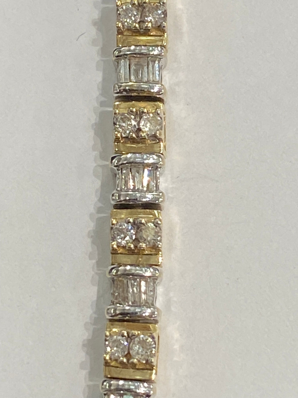 14k Two Tone Diamond Tennis Bracelet