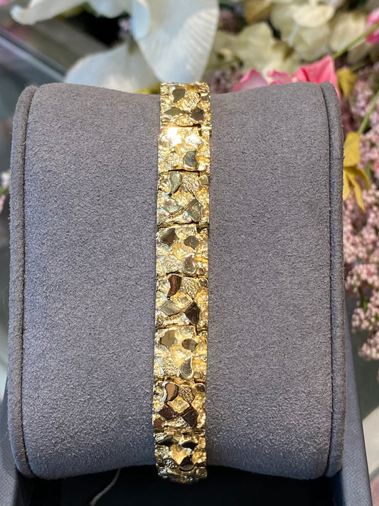 14k Yellow Gold Nuggets Bracelet