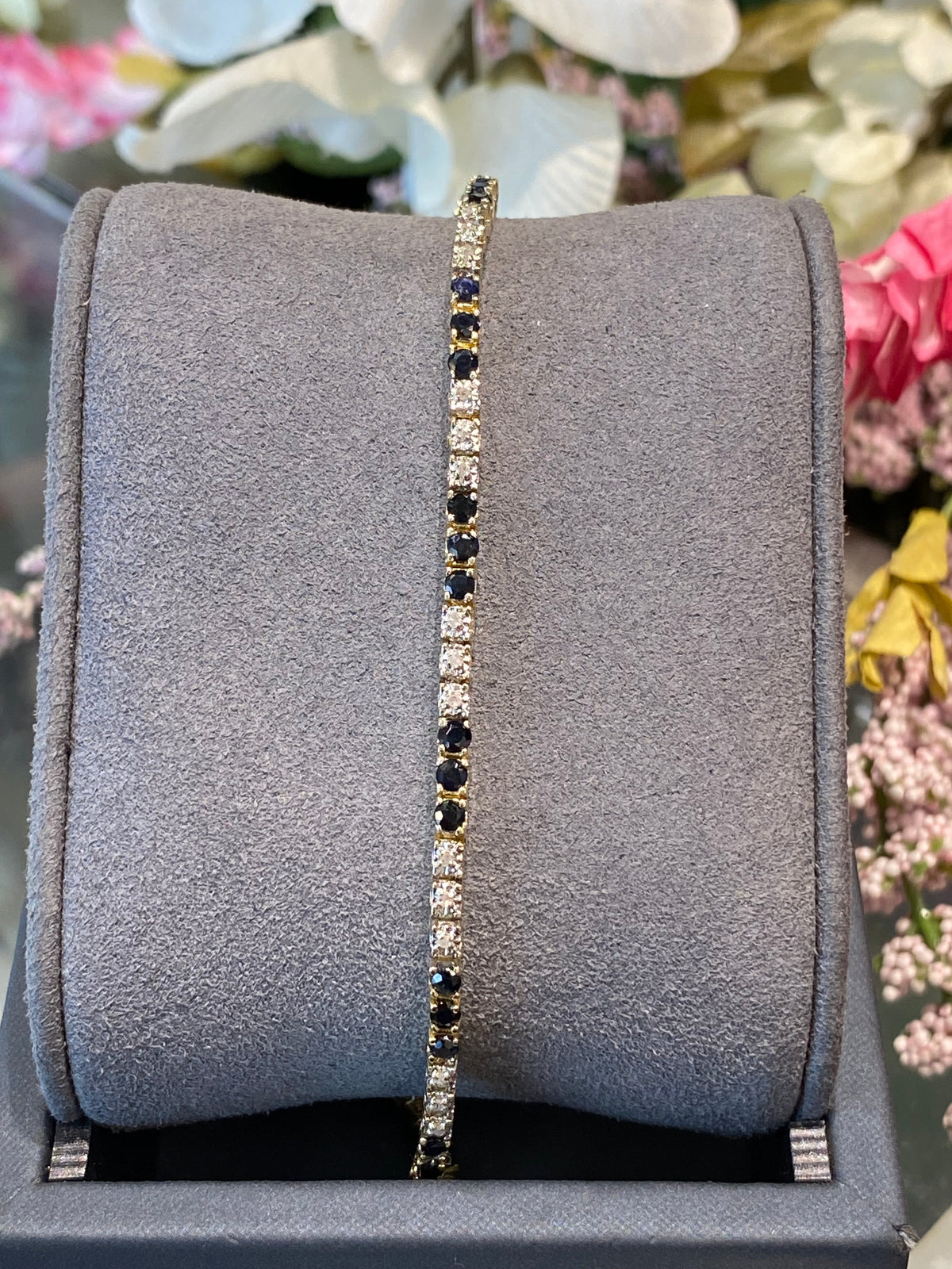 14k Two Tone Tennis Bracelet