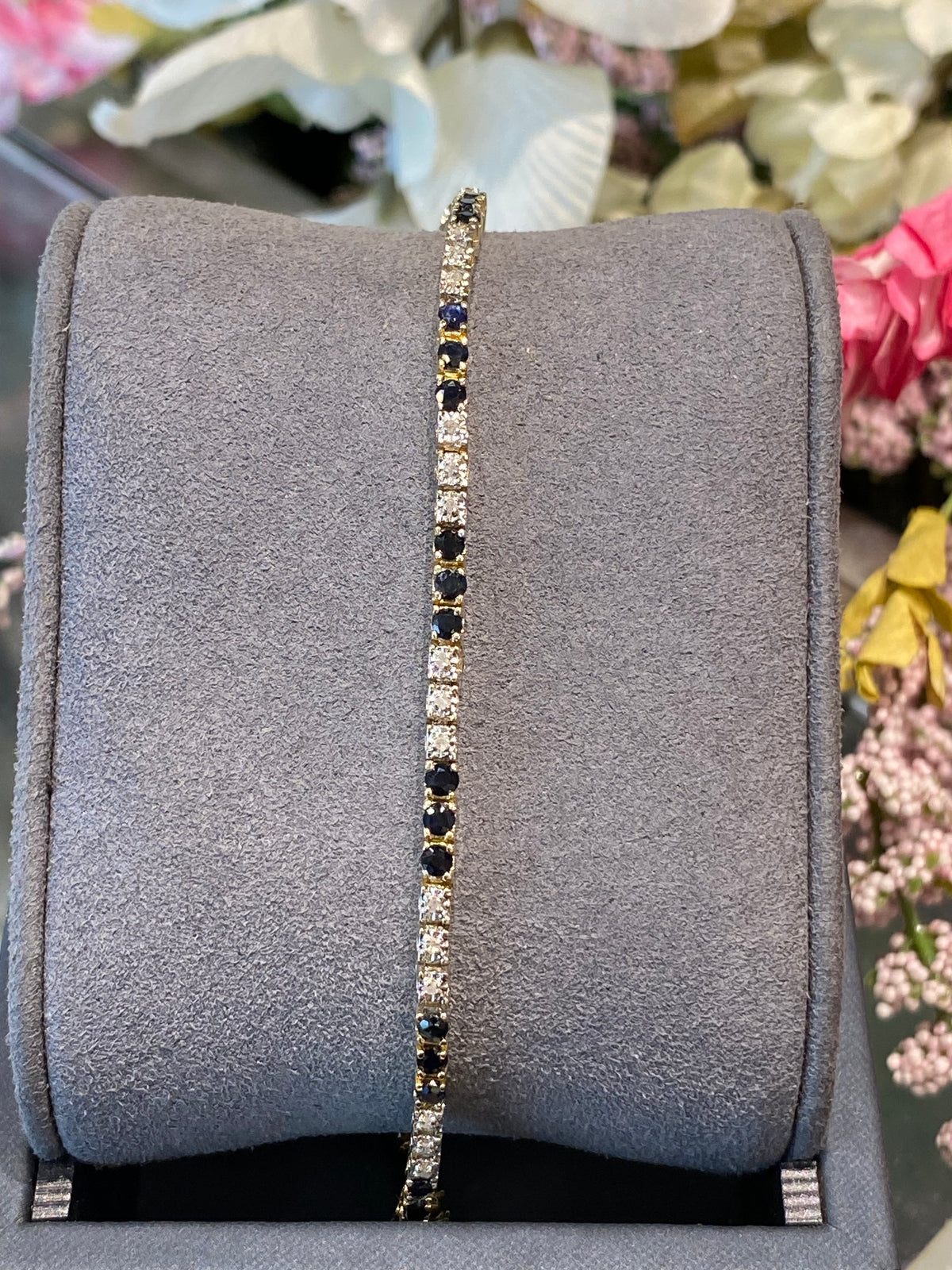 14k Two Tone Tennis Bracelet