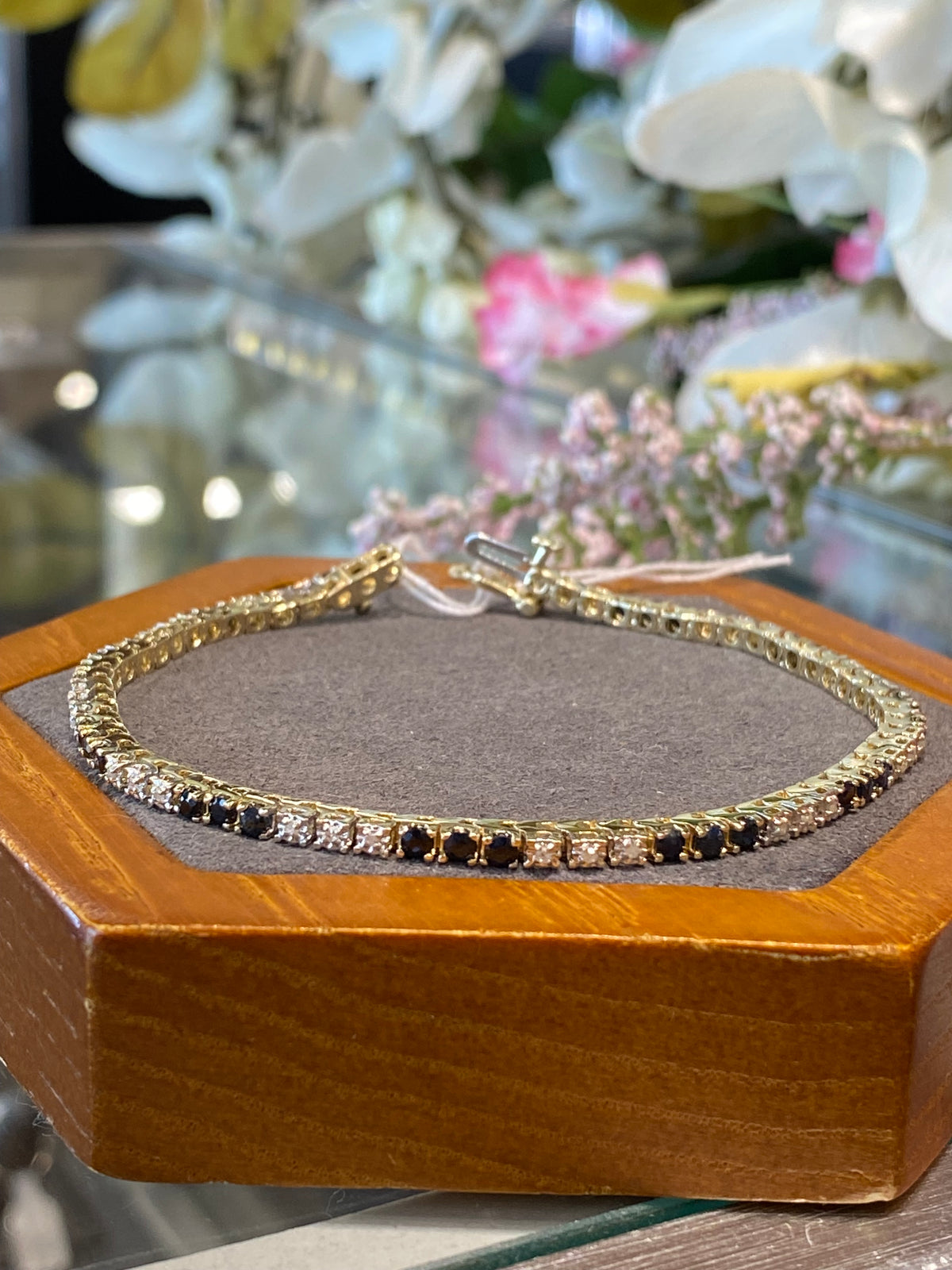 14k Two Tone Tennis Bracelet