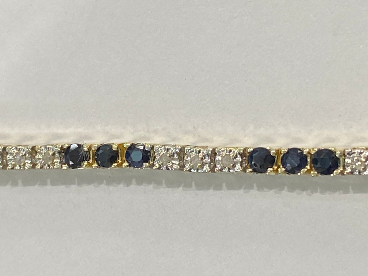 14k Two Tone Tennis Bracelet