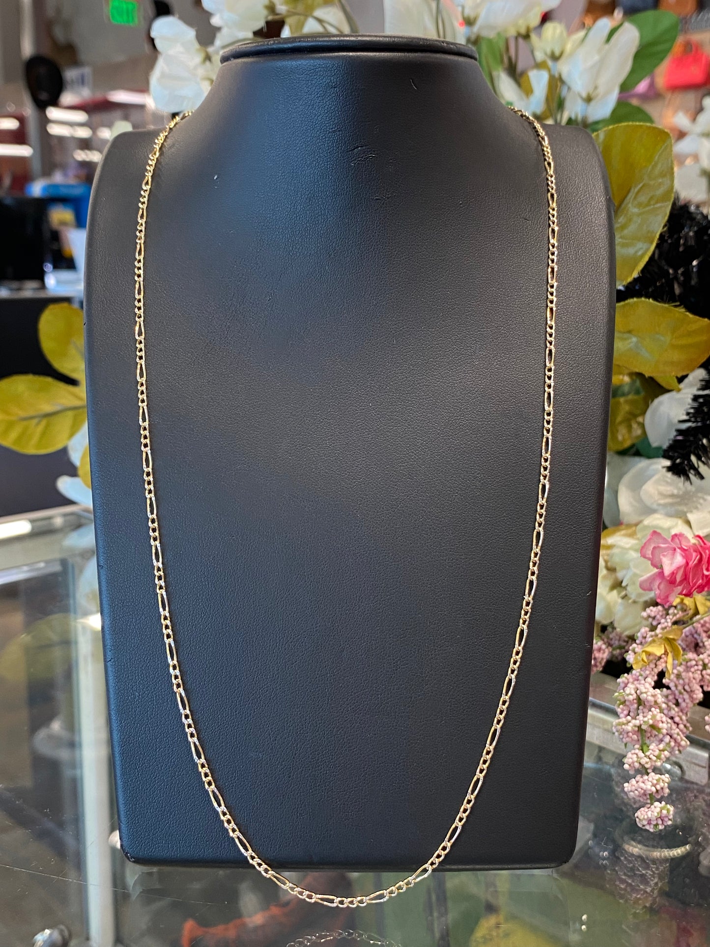 10k Two Tone Fígaro Chain