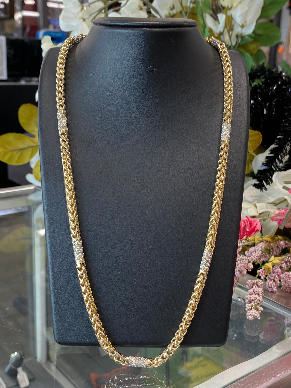 10k Yellow Gold Diamond Chain