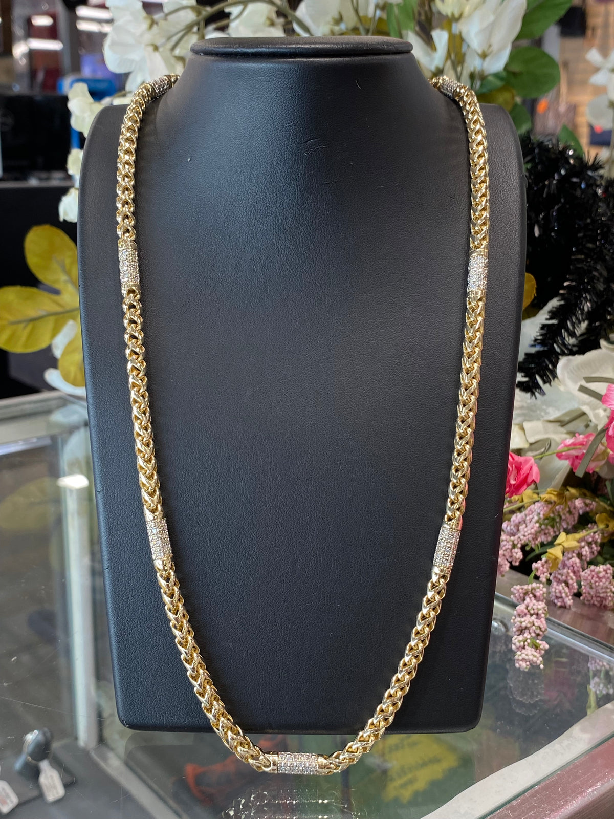 10k Yellow Gold Diamond Chain