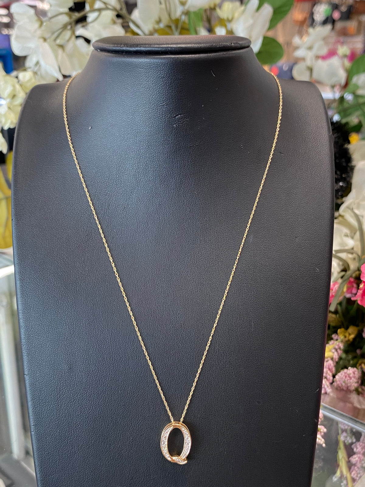 14k Two Tone Gold Chain With Pendant