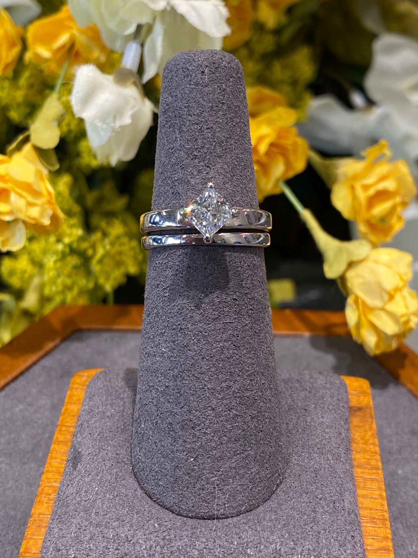 14k White Gold Wedding Set