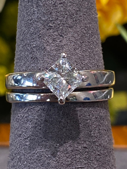 14k White Gold Wedding Set