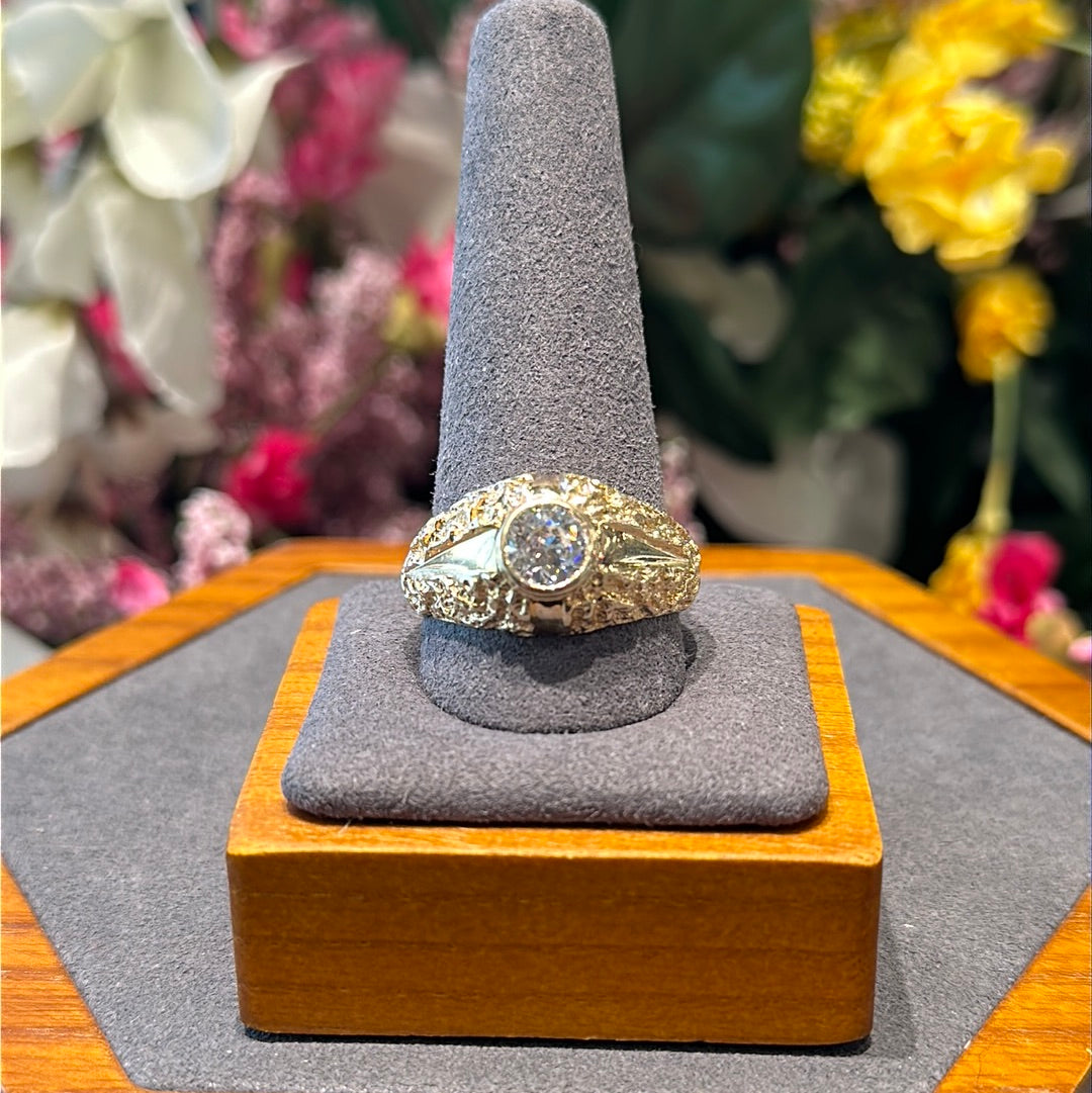 14k nugget ring w/diamond