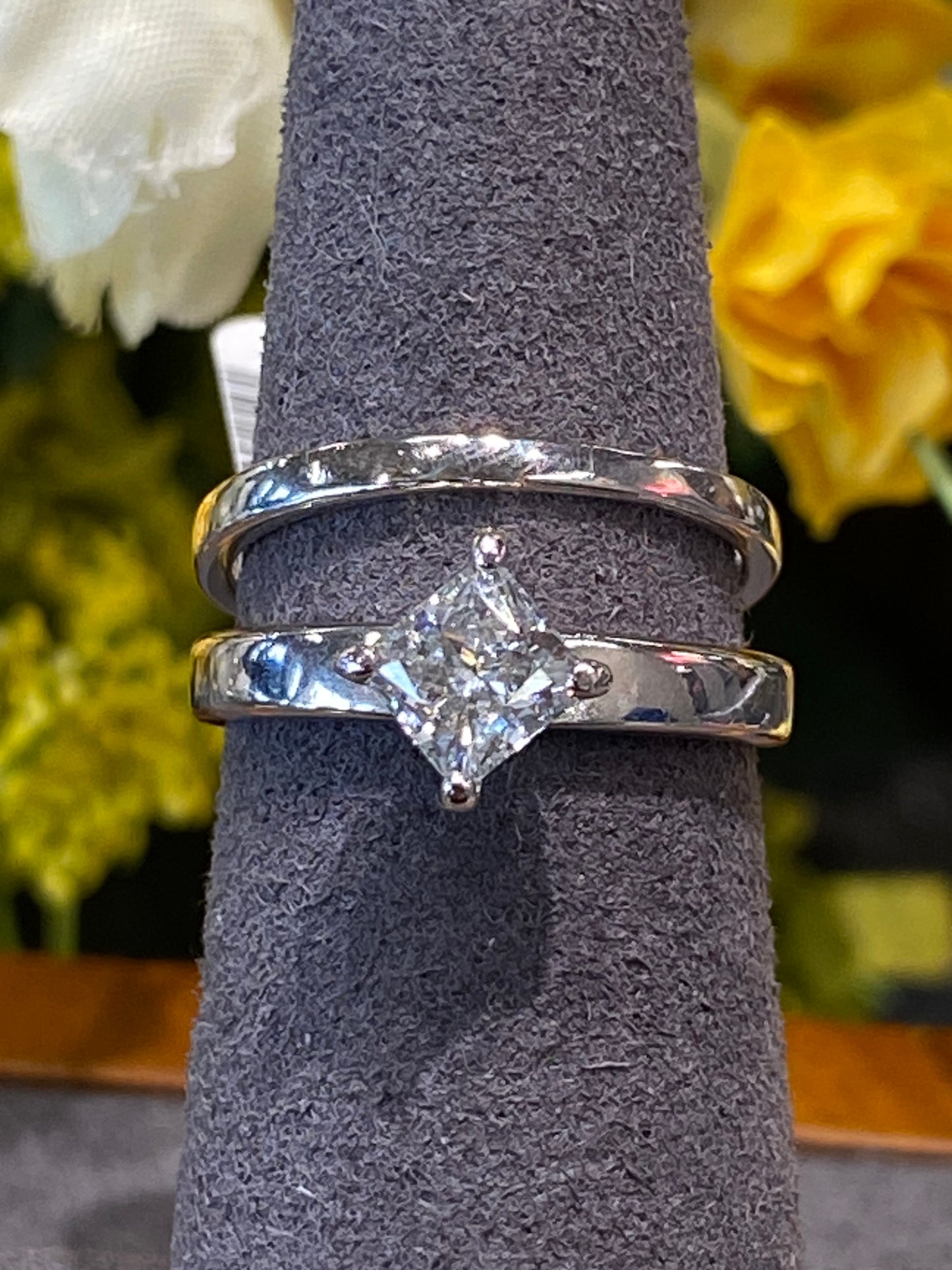 14k White Gold Wedding Set