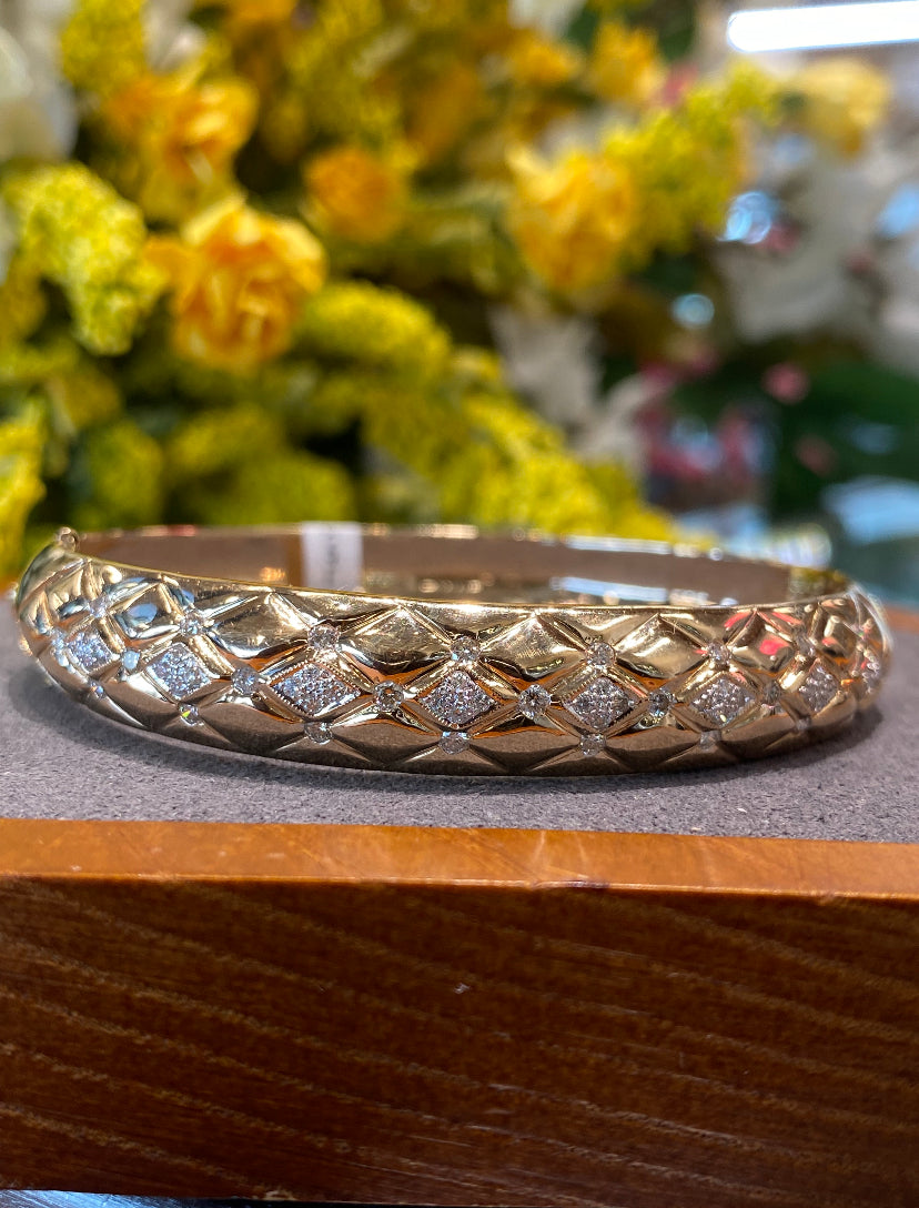 14k Diamond Bangle