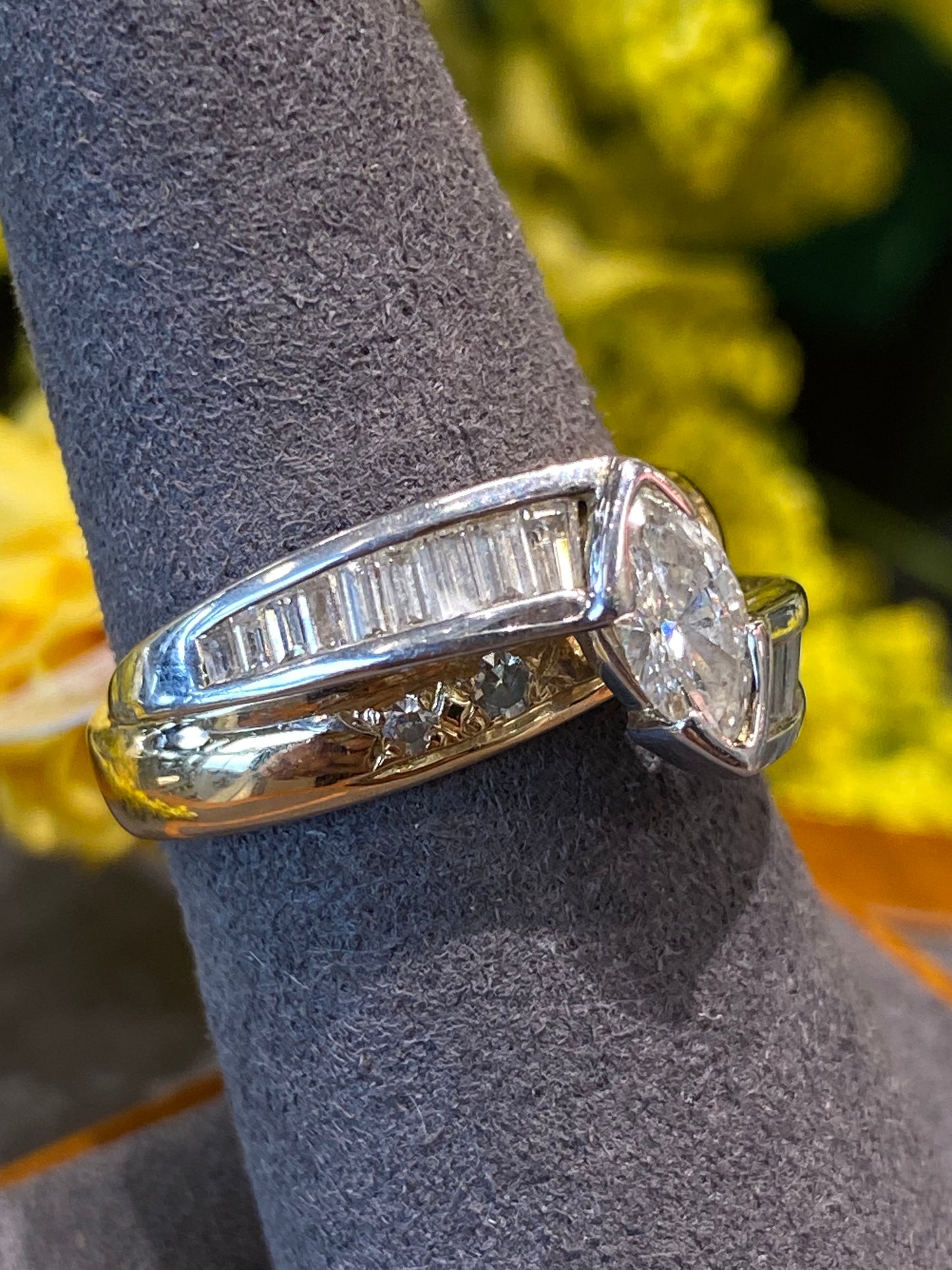 18k Two Tone Engagement Ring