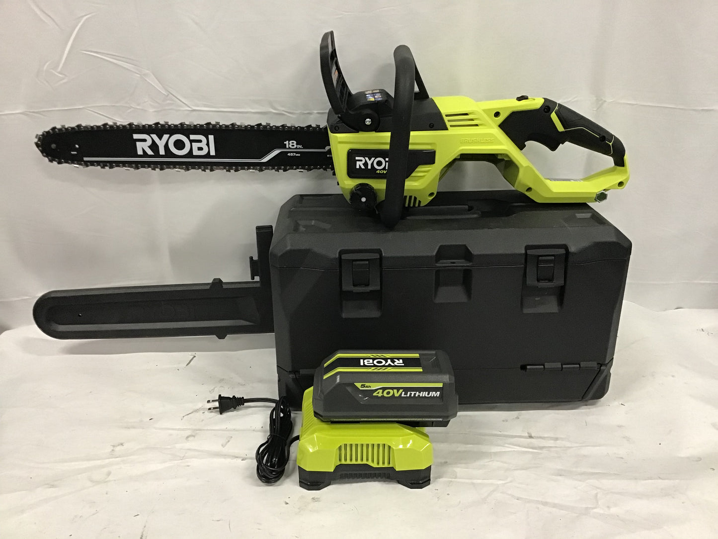 Ryobi RY40580 40V HP Brushless 18 in. Cordless Battery Chainsaw