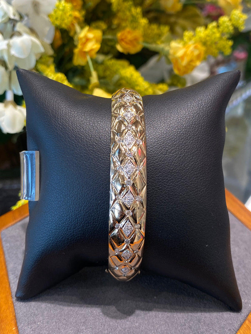 14k Diamond Bangle