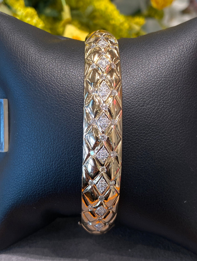 14k Diamond Bangle