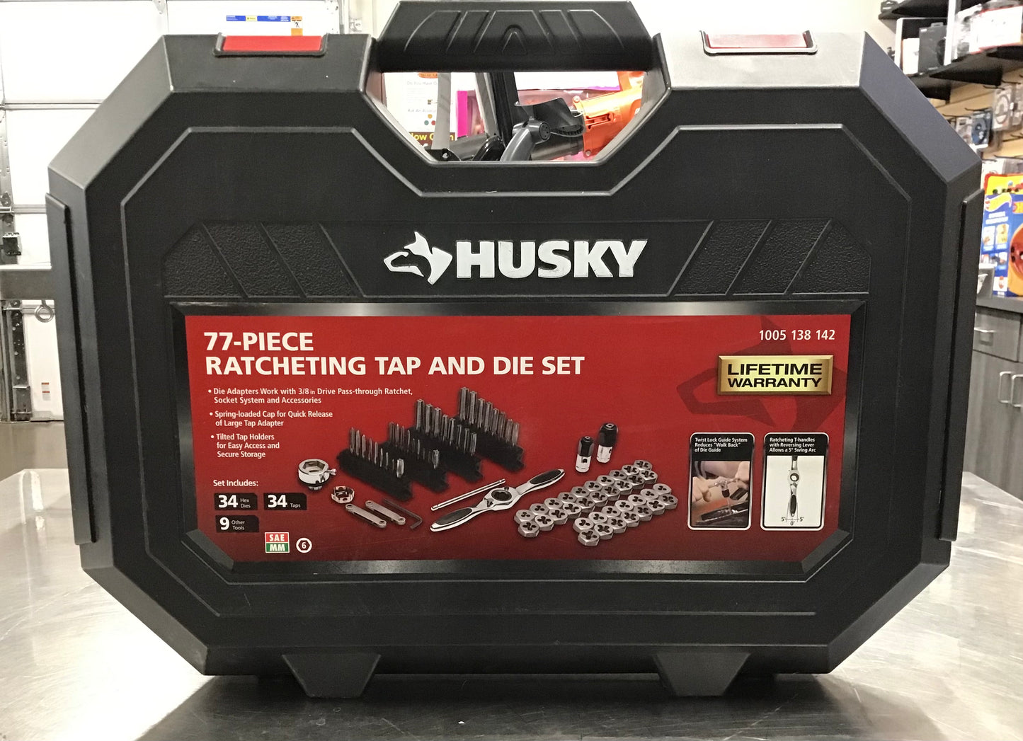 Husky 77-piece ratcheting tap & die set